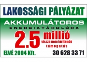 2,5 millió forint vissza nem térítendő támogatás akkumulátorra